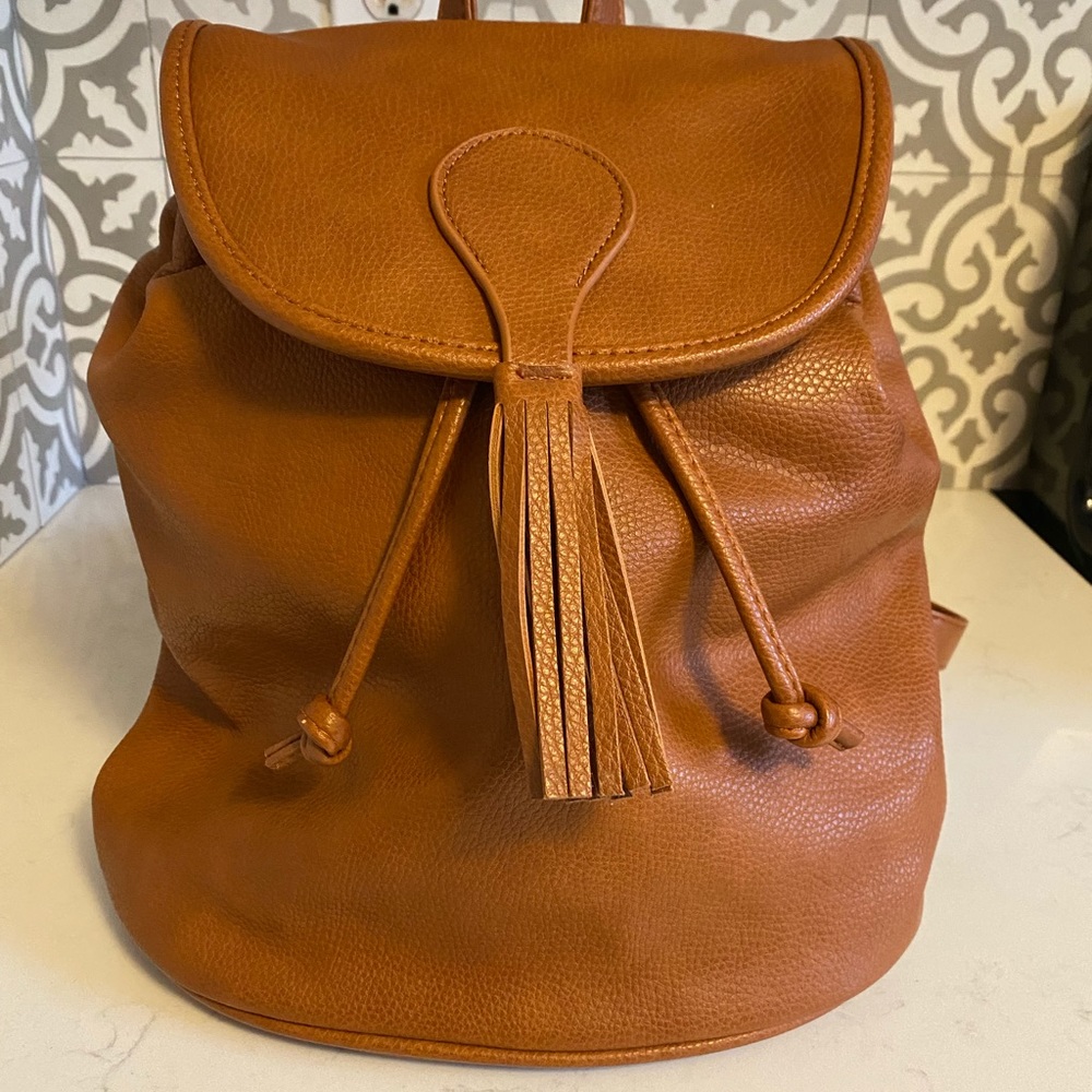 Brown Leather Sole Society Backpack
